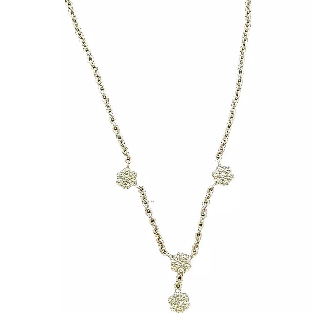 Beautiful Hammerman Brothers Minimalist Flower Diamond 14k white gold necklace